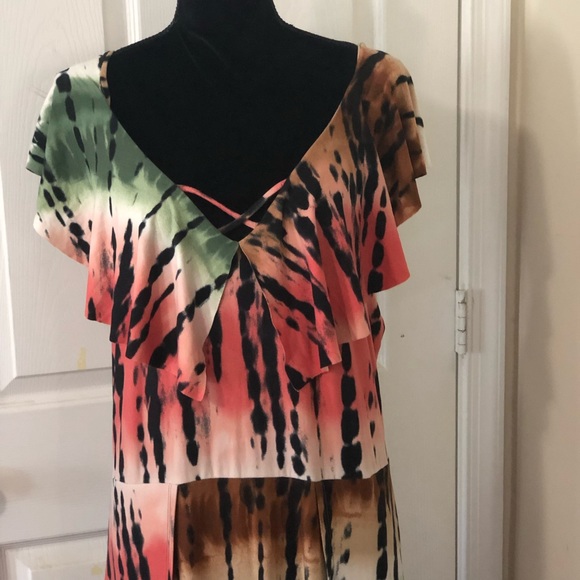 Derek Heart Plus tribal print maxi ruffled dress - Picture 2 of 8